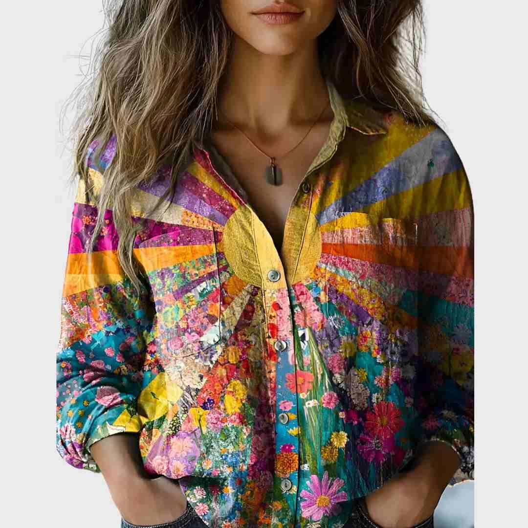 SOLE DI MAGGIO™ | CAMICIA FLOREALE A RAGGI