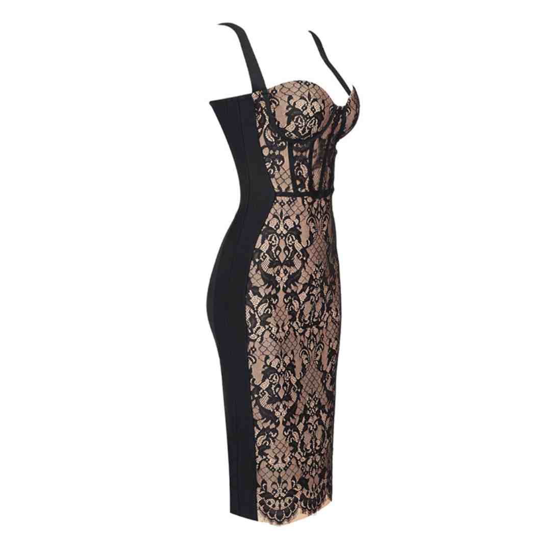 NOIR™ | ABITO IN PIZZO MIDI