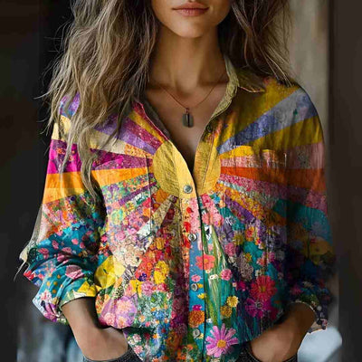 SOLE DI MAGGIO™ | CAMICIA FLOREALE A RAGGI