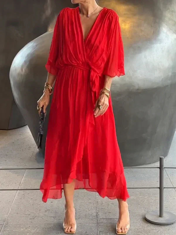 MARIA™ | Abito Elegante con Nodo in Vita