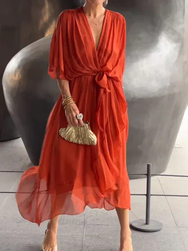 MARIA™ | Abito Elegante con Nodo in Vita