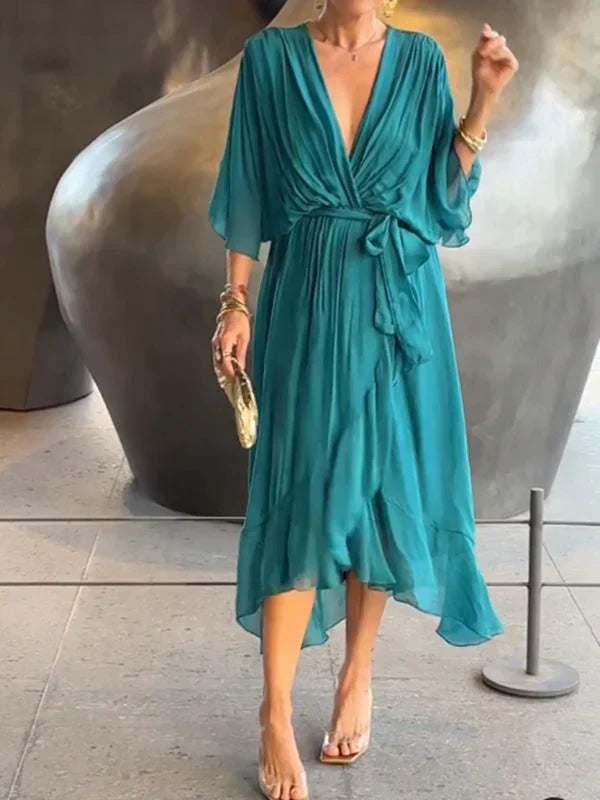 MARIA™ | Abito Elegante con Nodo in Vita